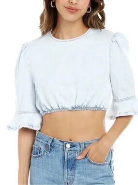 NWT WeWoreWhat Cropped Denim Top / XS
